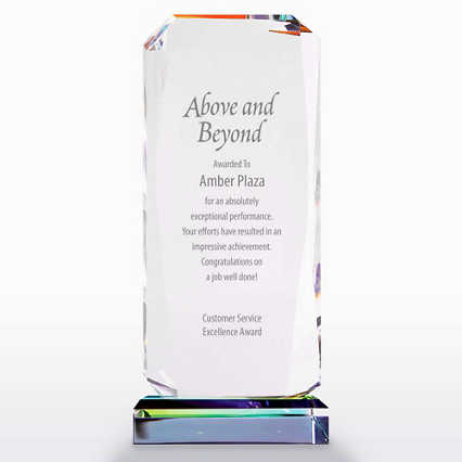 Crystal Faceted Trophy - Large