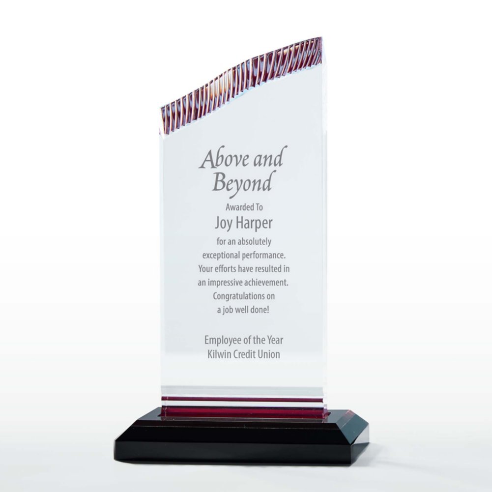 View larger image of Acrylic Glacier Trophy - Red Accent