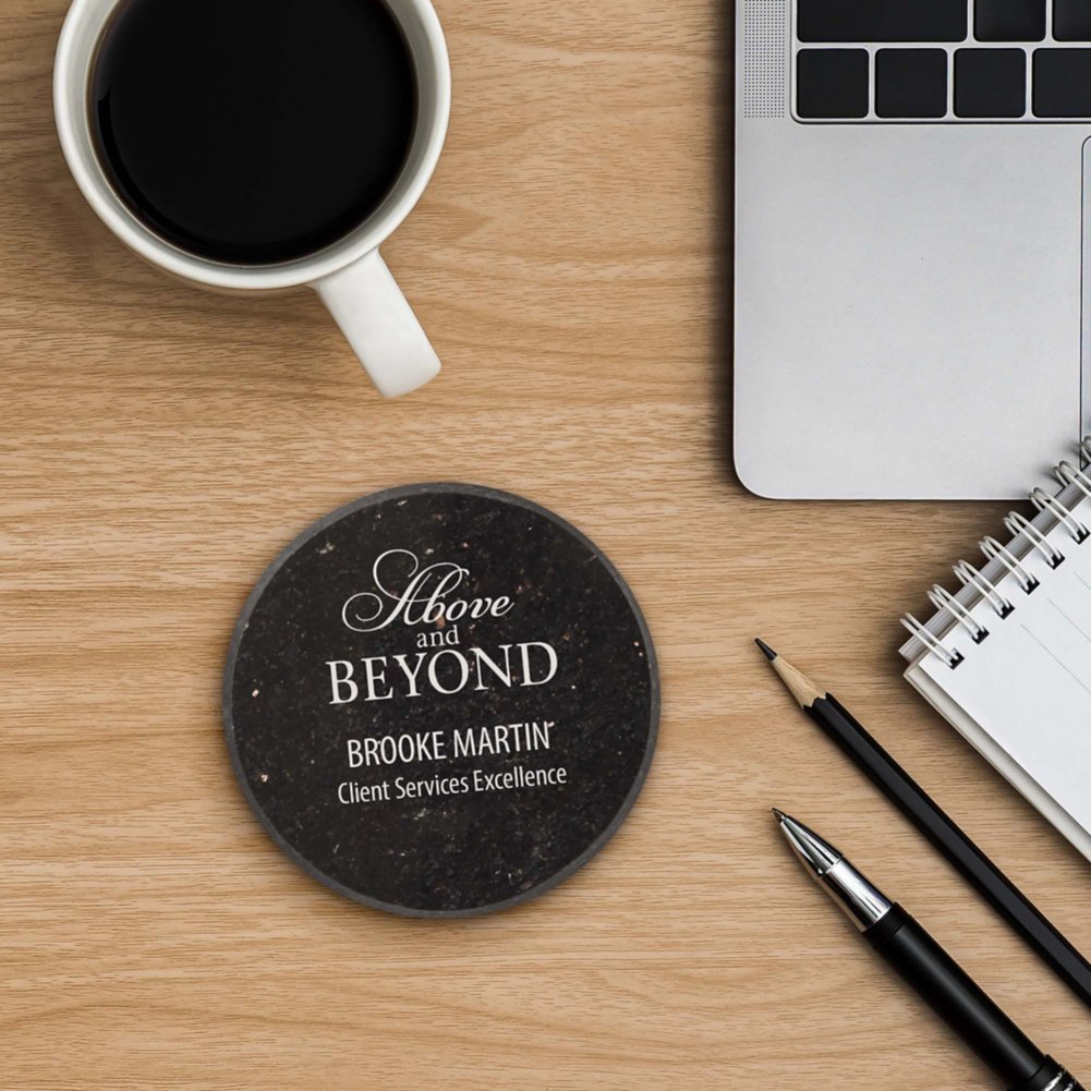 Solid as a Rock Round Paperweight- Black