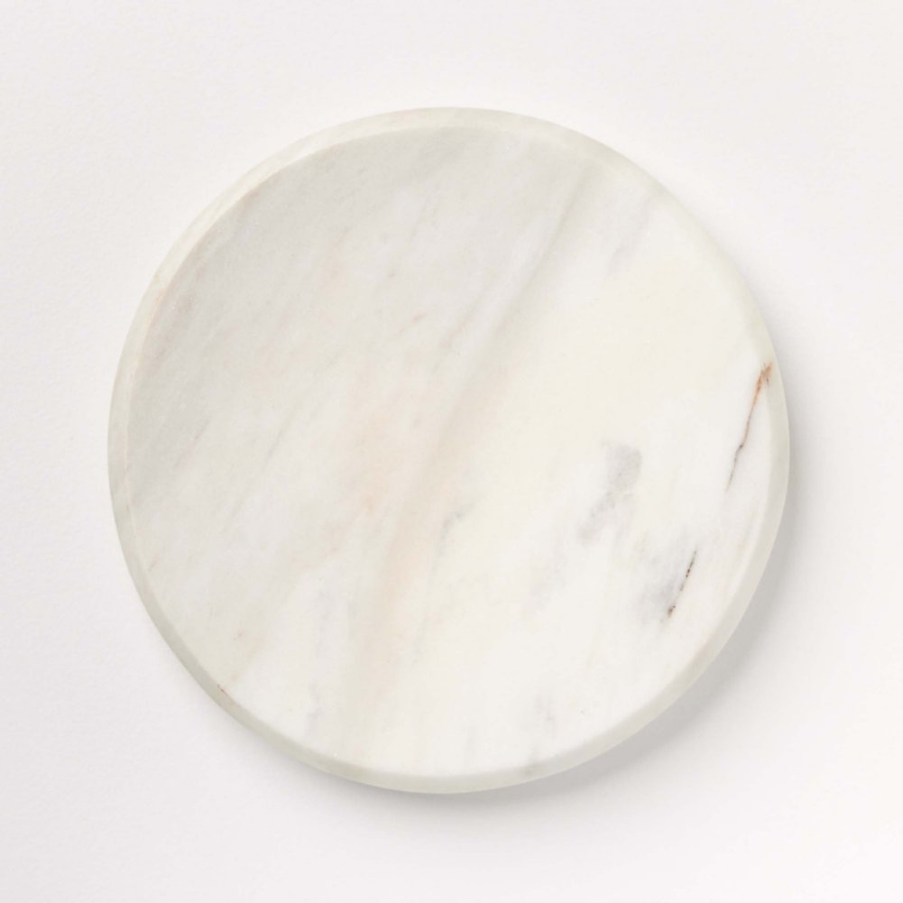 Solid as a Rock Round Paperweight- White