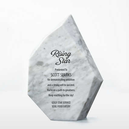 Executive Stone Marble Peak Trophy - White