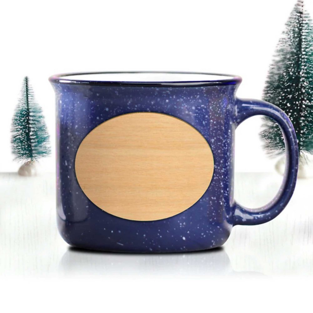 Custom: Speckled Wood Plated Campfire Mug - BLUE