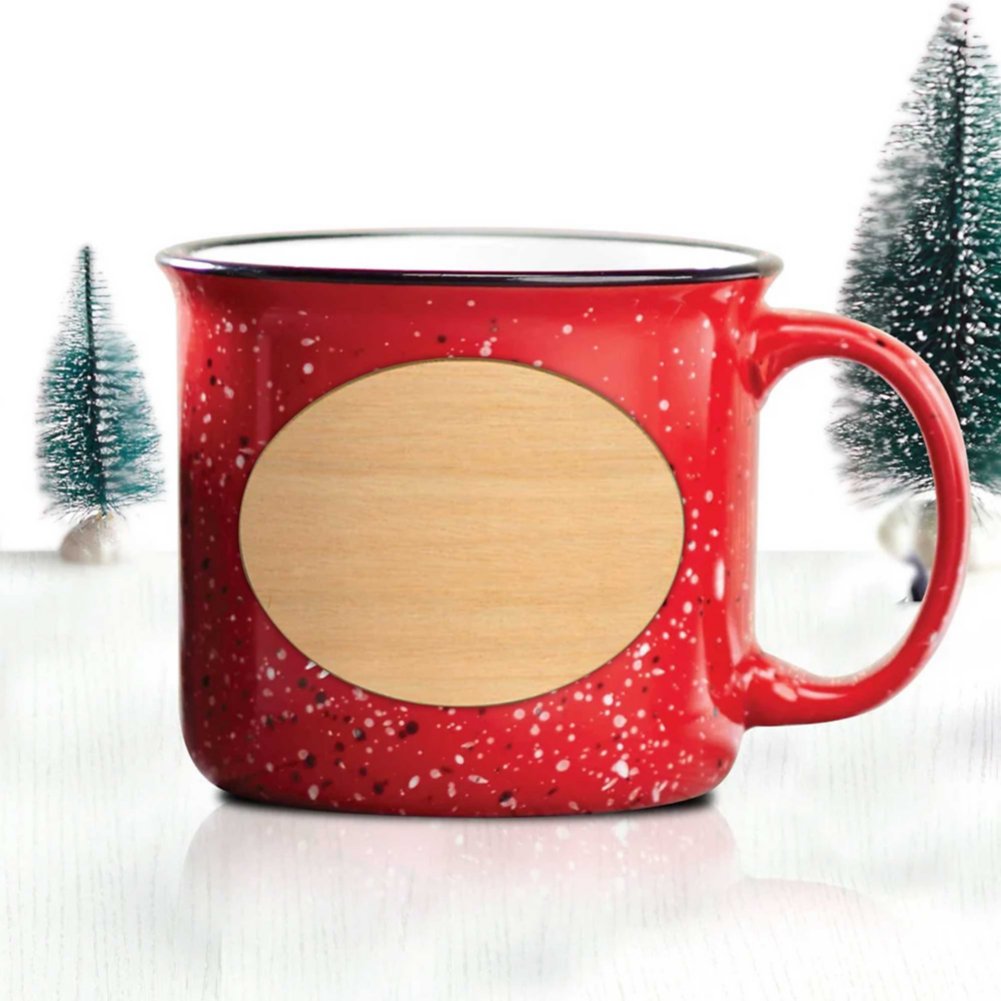 Custom: Speckled Wood Plated Campfire Mug - RED