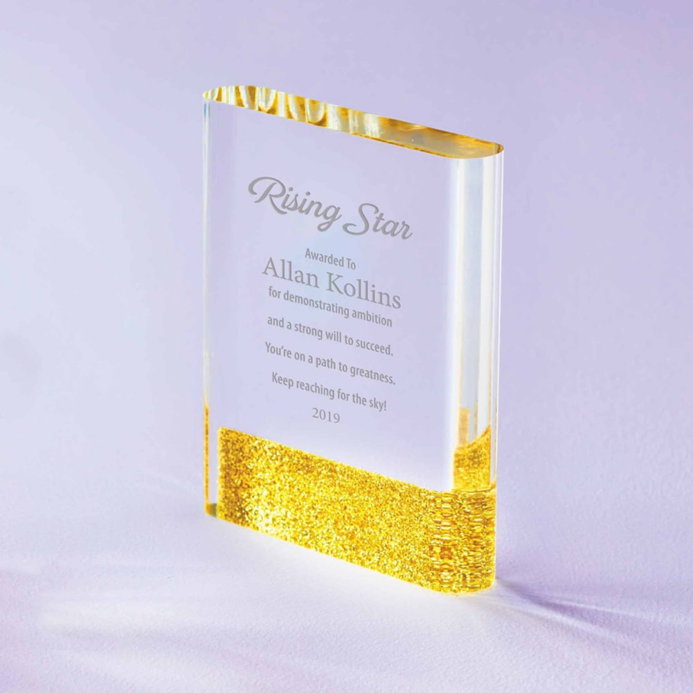 View larger image of Full of Luster Acrylic Glitter Accented Trophy - Rectangle