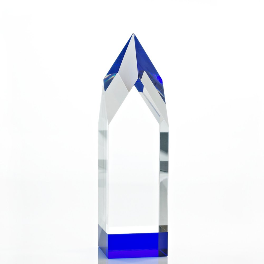 Royal Blue Crystal Accent Trophy - Tower
