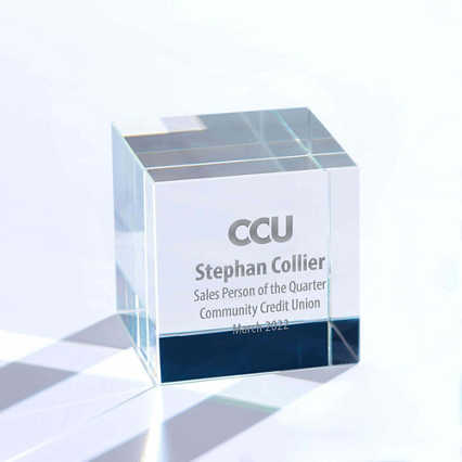 Crystal Cube Trophy - Clear