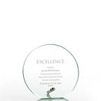 View larger image of Mini Round Glass Award Plaque - Jade