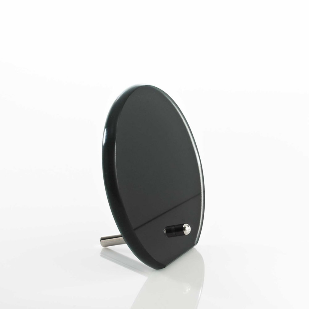 Mini Round Glass Award Plaque - Black