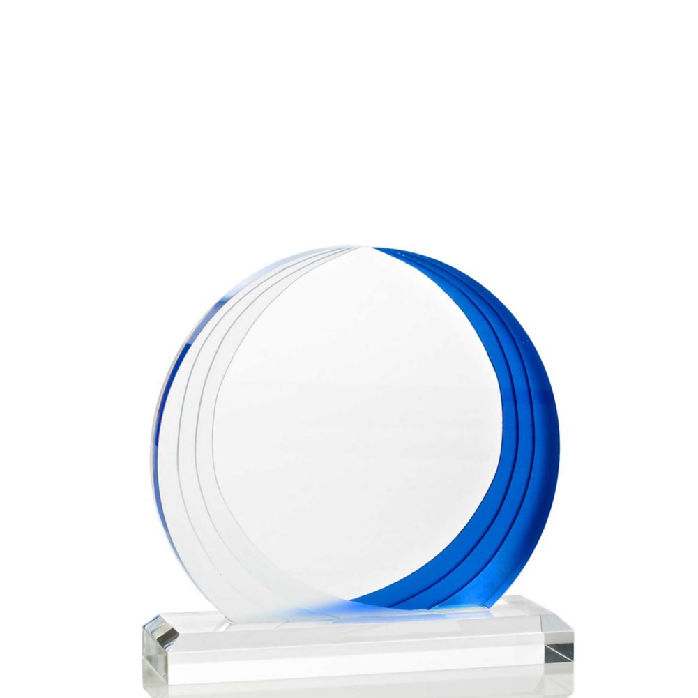 Frosted Blue Shimmer Acrylic Awards - Circle