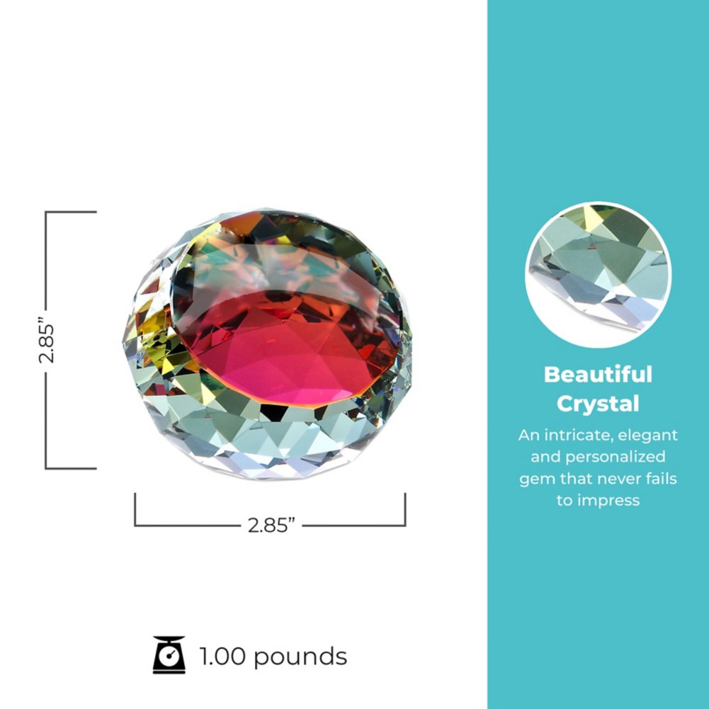 Vibrant Luminary Crystal Collection - Round Paperweight