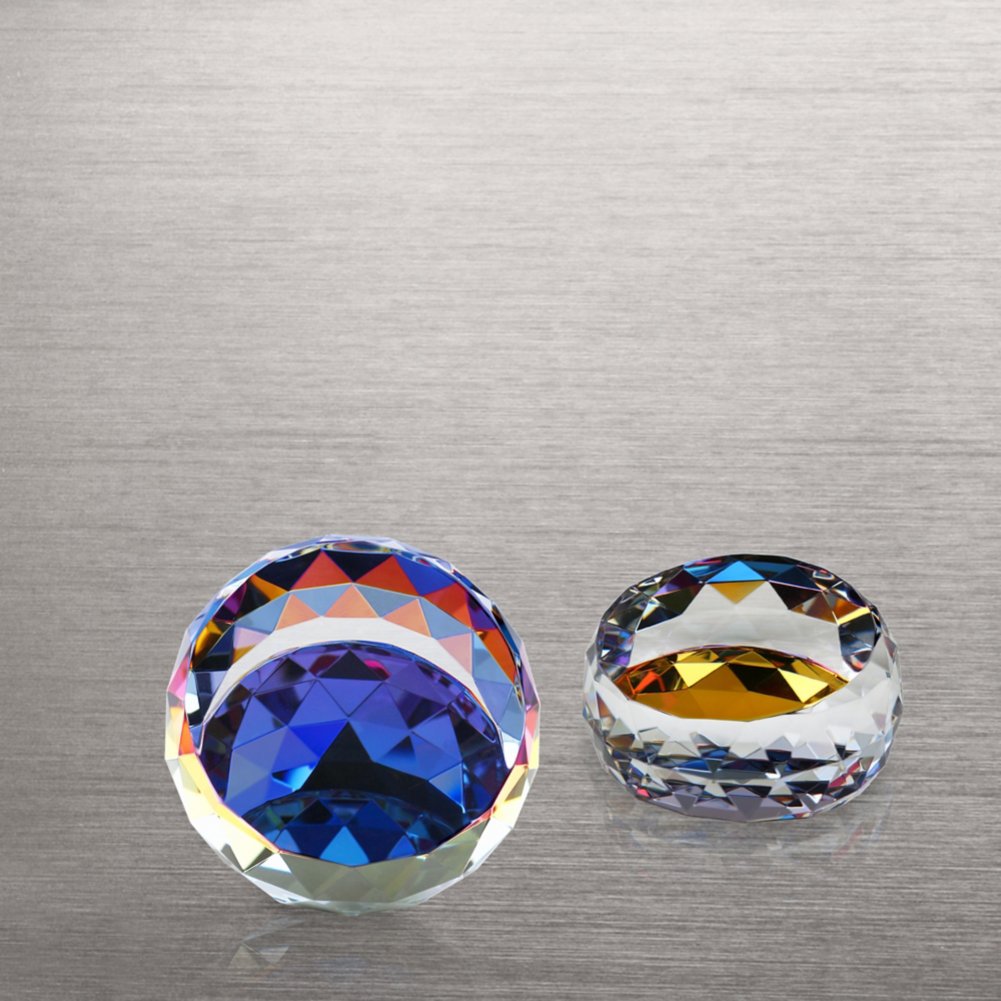 Vibrant Luminary Crystal Collection -Small Round Paperweight