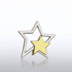 View larger image of Lapel Pin - Silver Star with Gold Star