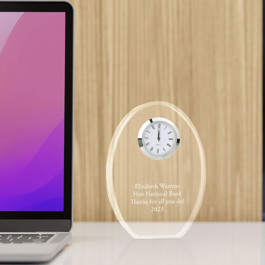 Classic Crystal Desktop Clock Baudville