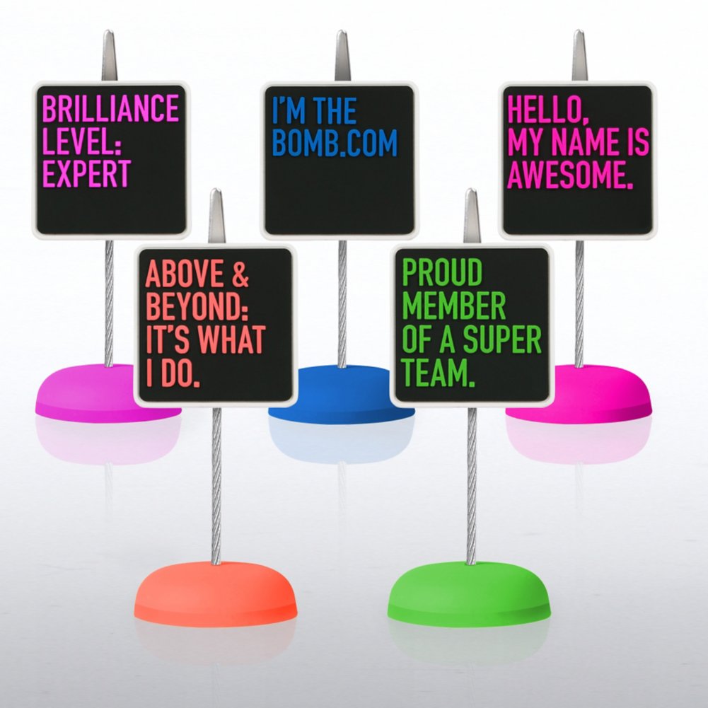 View larger image of PVC Memo Clip Pack - Neon Smart Sayings