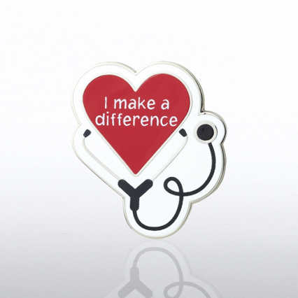 Lapel Pin - Heart with Stethoscope