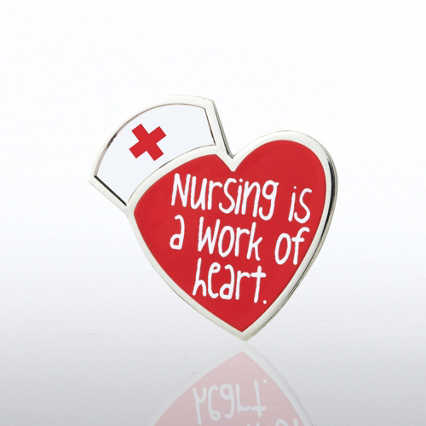 Lapel Pin - Nursing is a Work of Heart