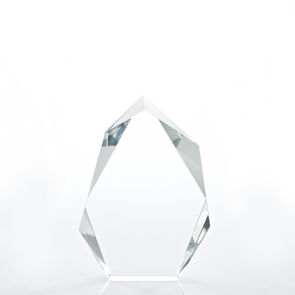 Executive Beveled Crystal Trophy - Peak - Small