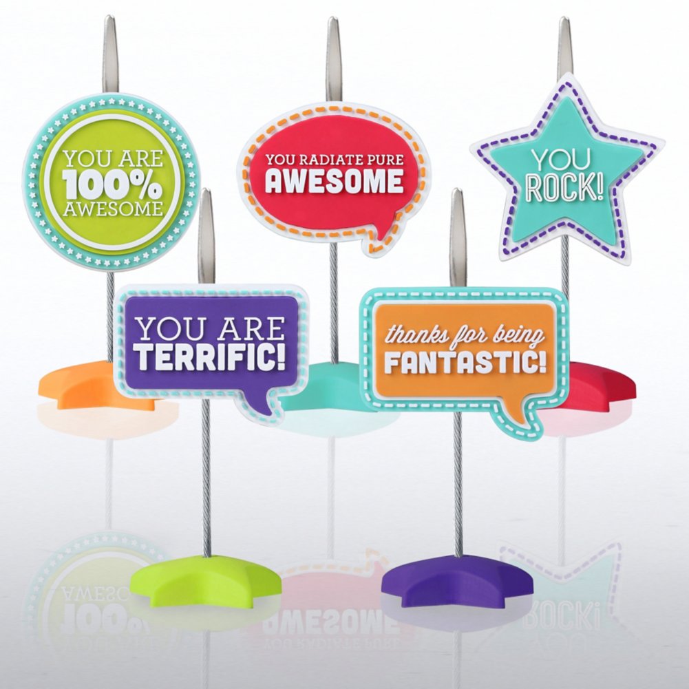View larger image of PVC Memo Clip Pack - Positive Sayings