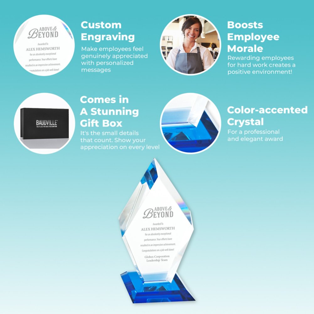 Blue Luminary Crystal Award - Diamond