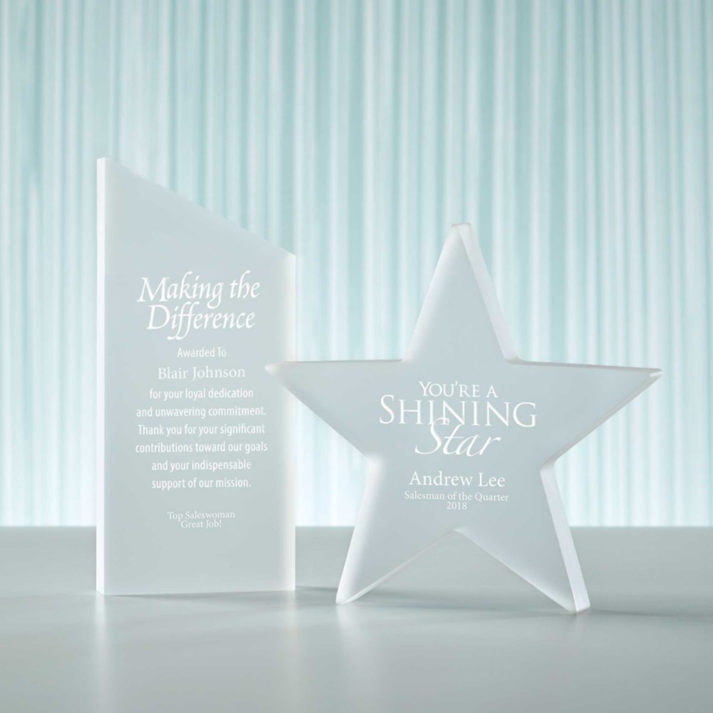 Frosted Acrylic Trophy - Star