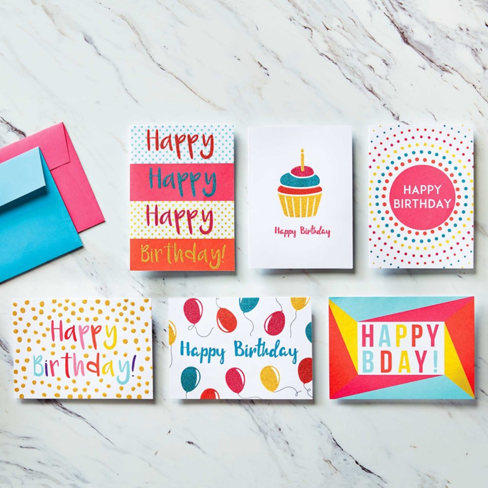 Classic Celebrations -Glitter Card Happy Birthday Assortment