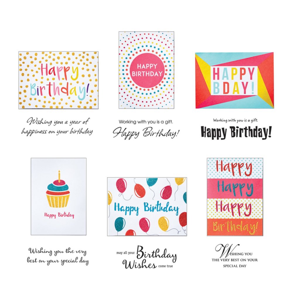 Classic Celebrations -Glitter Card Happy Birthday Assortment
