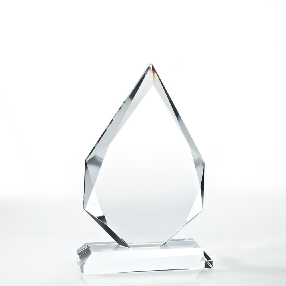 Beveled Edge Crystal Flame Trophy - Diamond