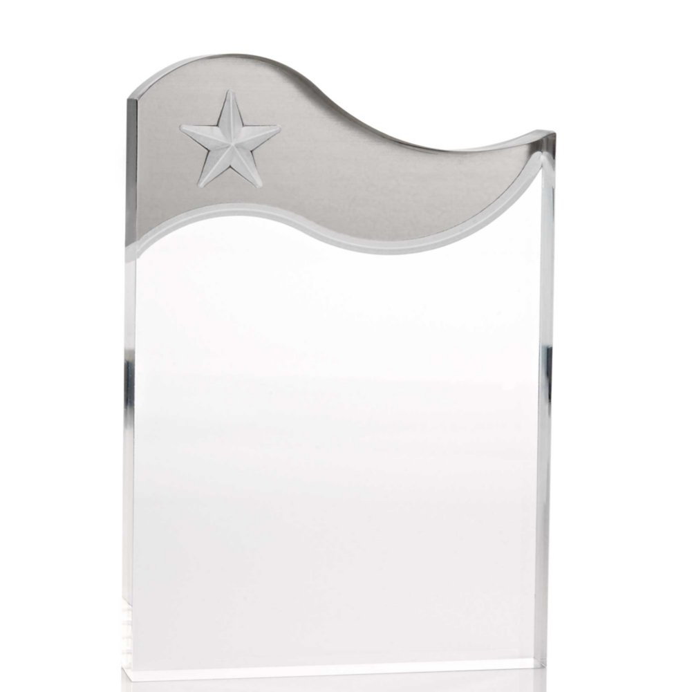 Metallic Accent Acrylic Award - Silver Star