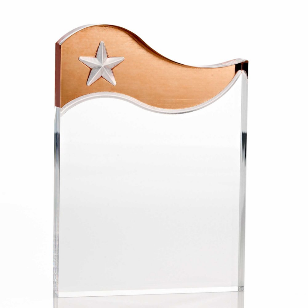 Metallic Accent Acrylic Award - Copper Star
