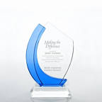 View larger image of Crystal Light Blue Accent Trophy - Curved Edge