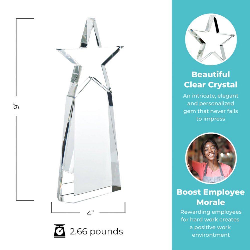 Crystal Star Pinnacle Trophy - Clear