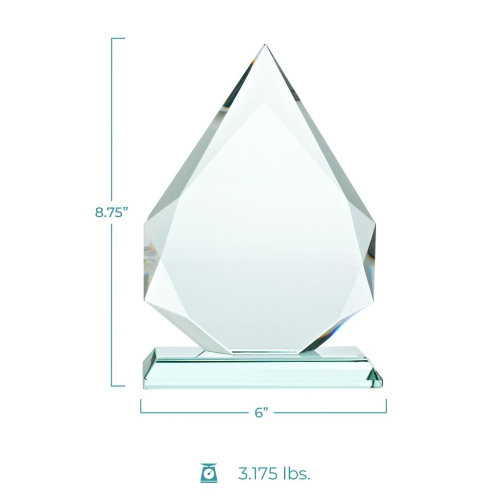 Premium Jade Trophy - Beveled Flame
