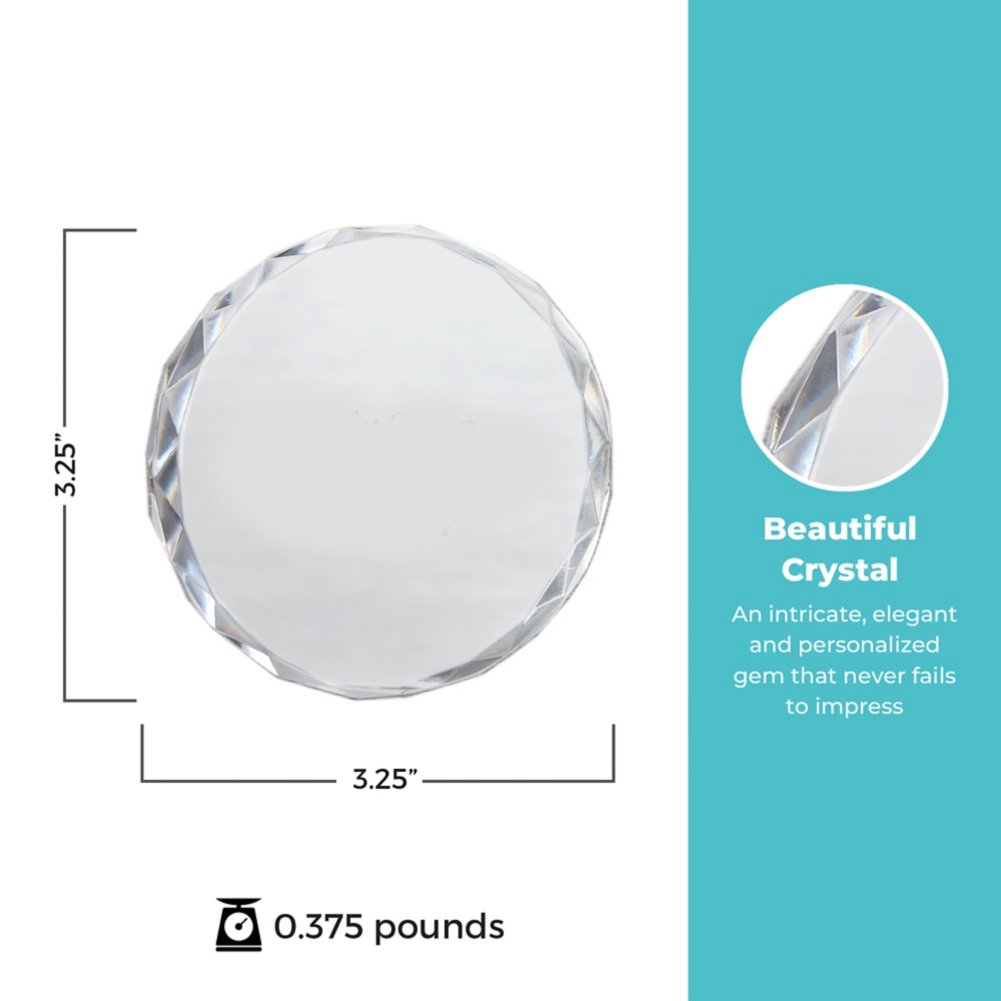 Radiant Crystal Paperweight - Small Circle