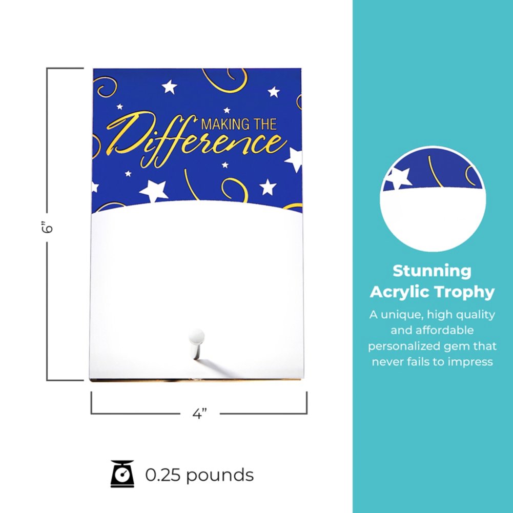 Mini Acrylic Award Plaques - Stars: Making the Difference