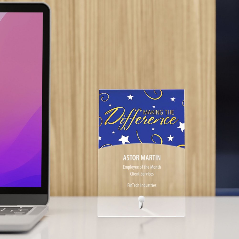 Mini Acrylic Award Plaques - Stars: Making the Difference