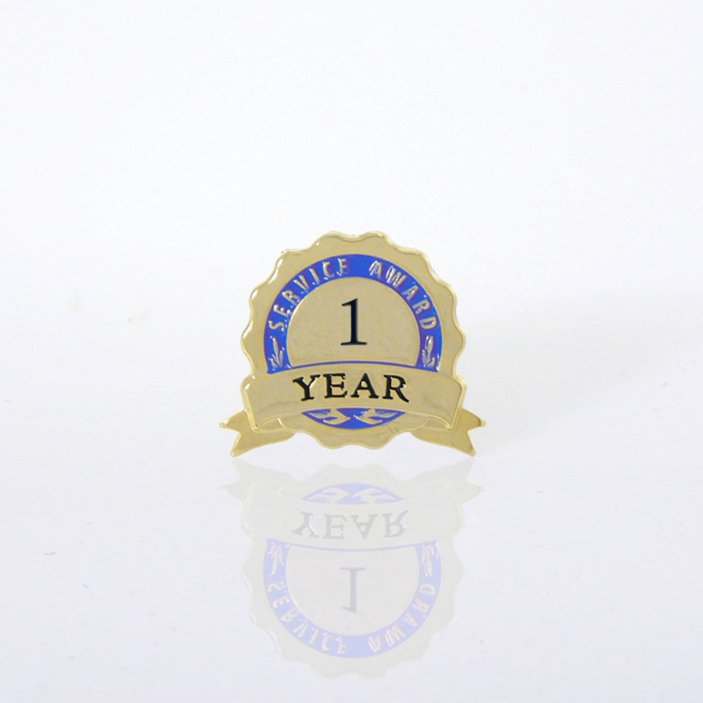 Anniversary Lapel Pin - Service Award Blue Ribbon Blue