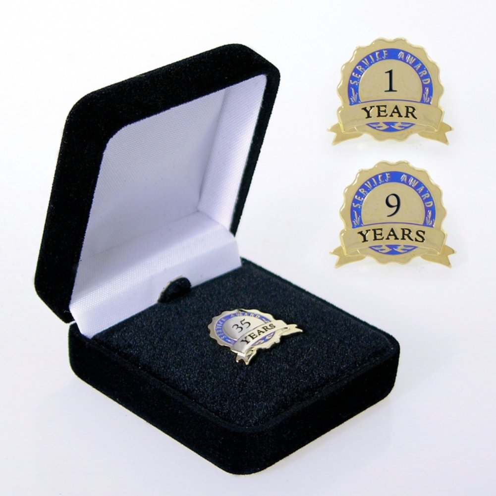 View larger image of Anniversary Lapel Pin - Service Award Blue Ribbon Blue