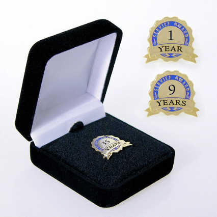 Anniversary Lapel Pin - Service Award Blue Ribbon Blue