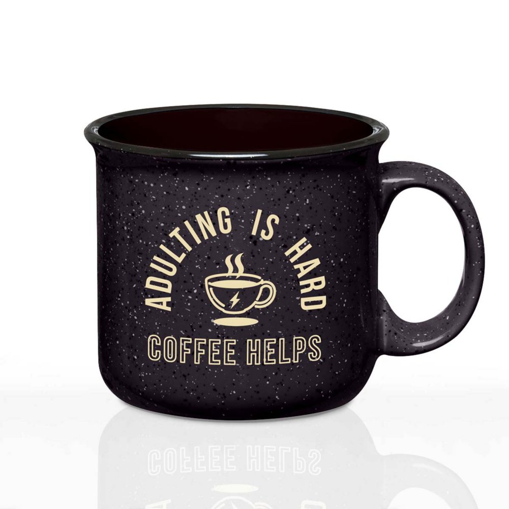 View larger image of Classic Campfire Mug - Adulting is Hard Coffee Helps