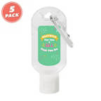 View larger image of On the Move Carabiner Hand Sanitizer - 5pk - Grateful