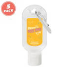 View larger image of On the Move Carabiner Hand Sanitizer - 5pk - Good Vibes