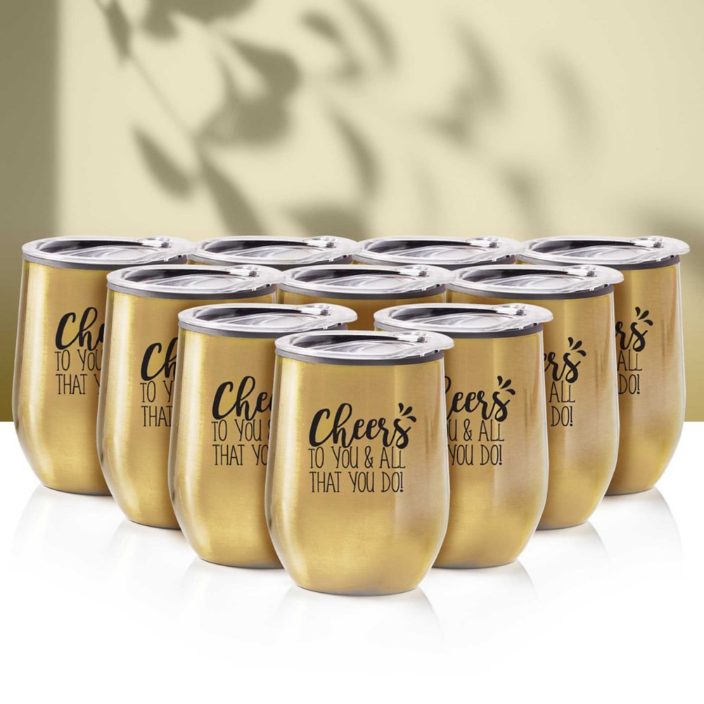 View larger image of Cheers! Wine Tumbler - Cheers to you - 10pk