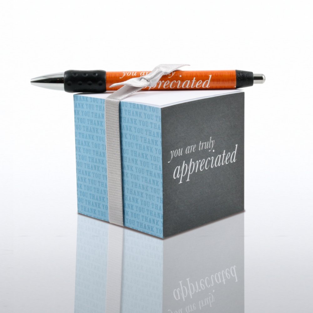 Note Cube & Pen Gift Set - You are Truly Appreciated