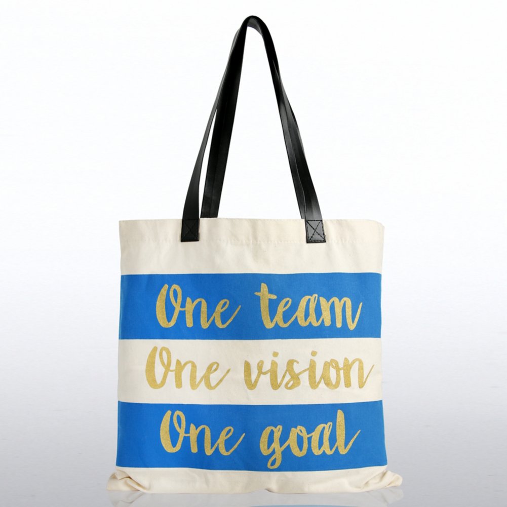 View larger image of Metallic Tote Bag - One Team. One Vision. One Goal