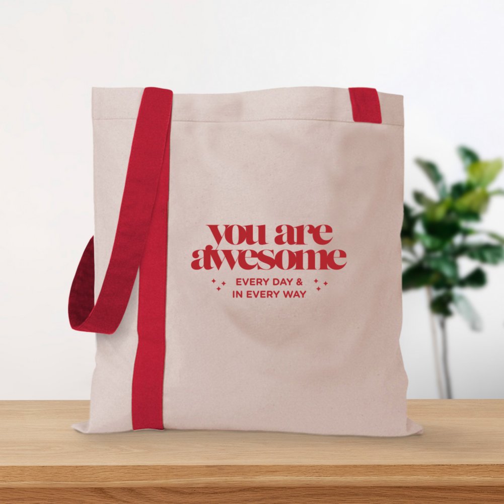 View larger image of Color-Pop Canvas Tote Bag - You are Awesome