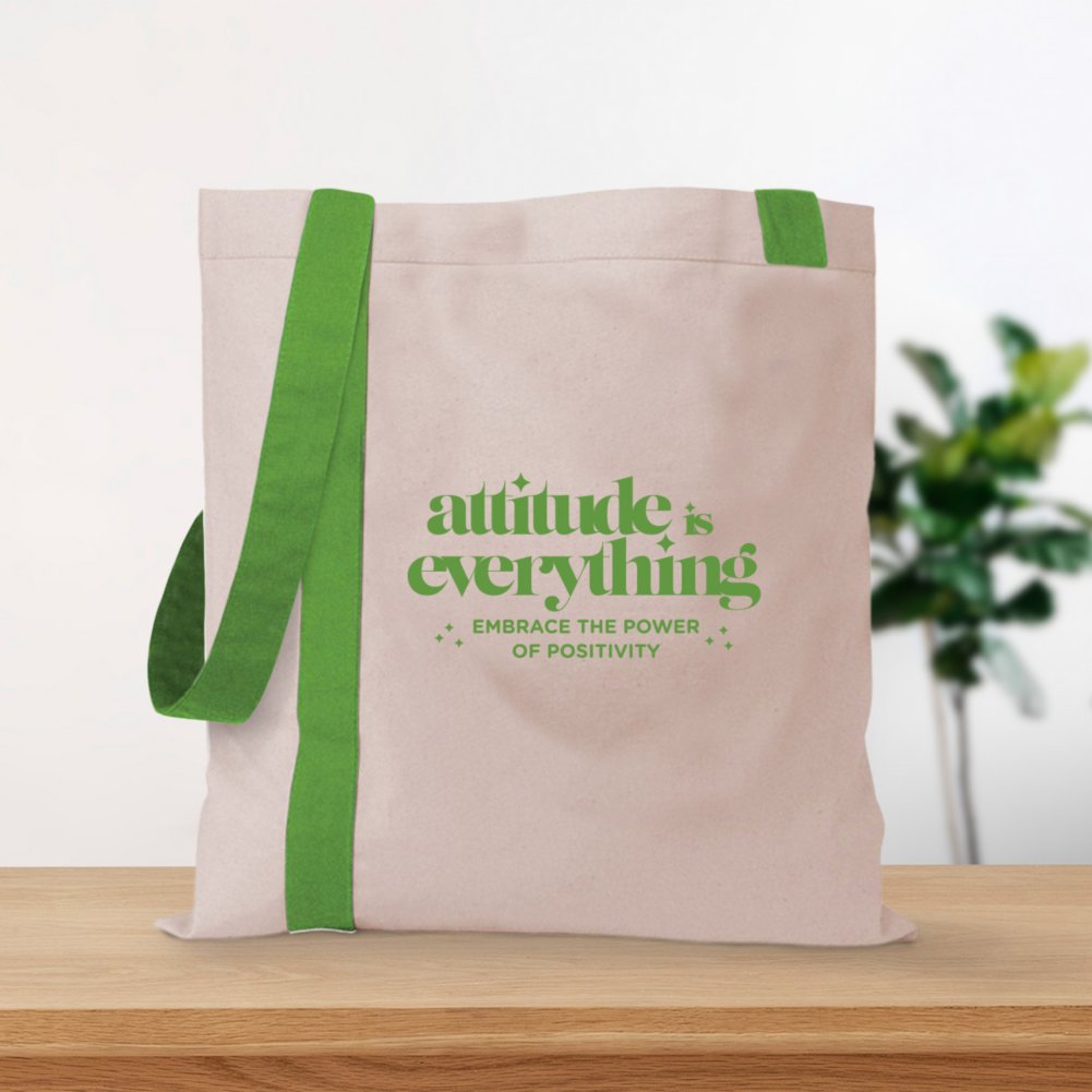 View larger image of Color-Pop Canvas Tote Bag - Attitude is Everything