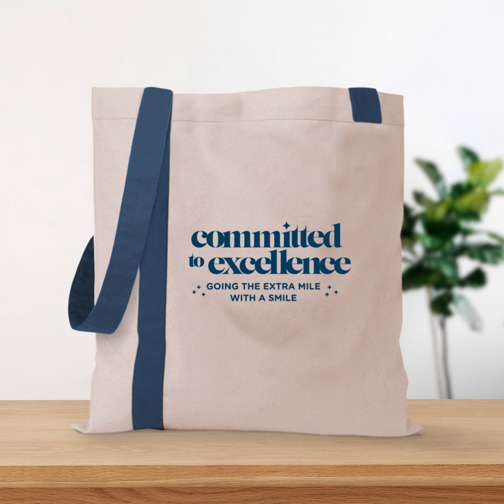 View larger image of Color-Pop Canvas Tote Bag - Committed to Excellence