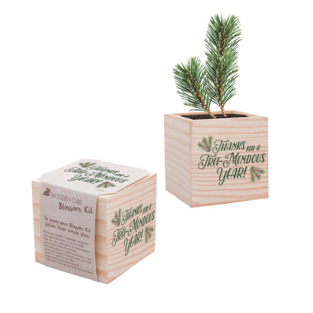 Appreciation Plant Cube - Thanks for a Tree-Mendous Year