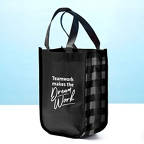 View larger image of Buffalo Check Tote Bag - Teamwork Makes the Dream Work
