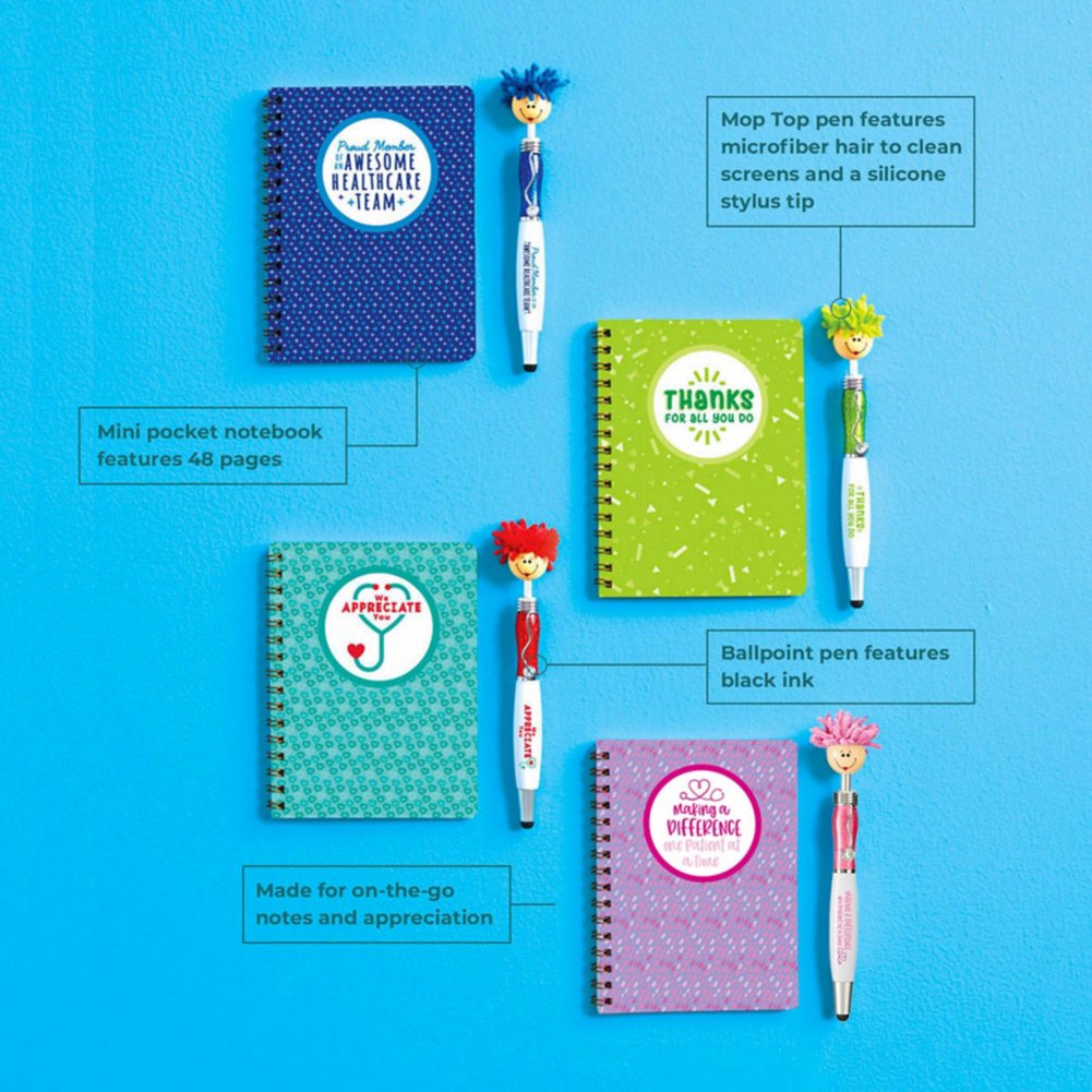 Goofy Gal Mop Topper Pen & Mini Notebook Set - Awesome Healthcare Team